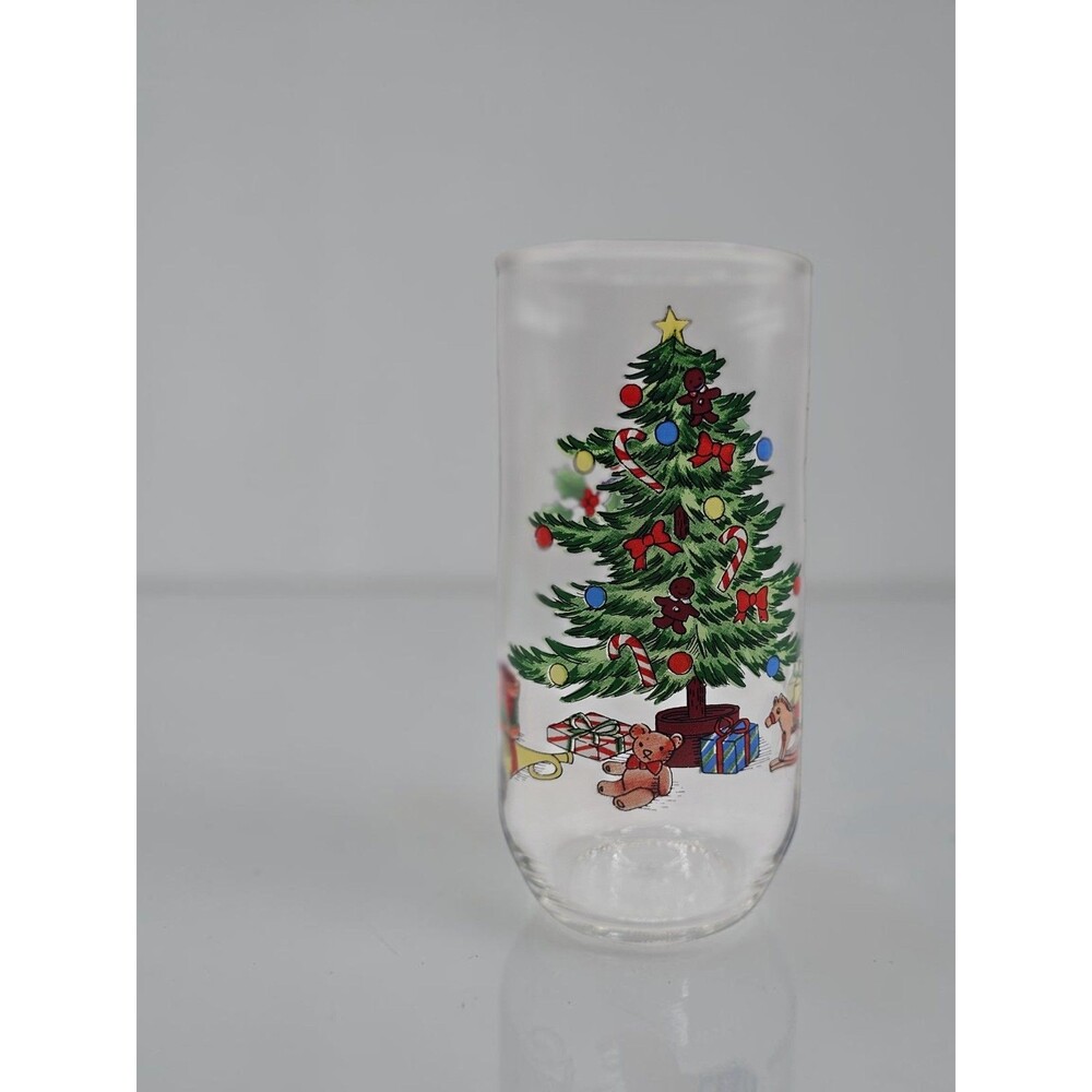 Luminarc Noel Christmas Tree Drinking Glass 16oz Vintage Tumbler